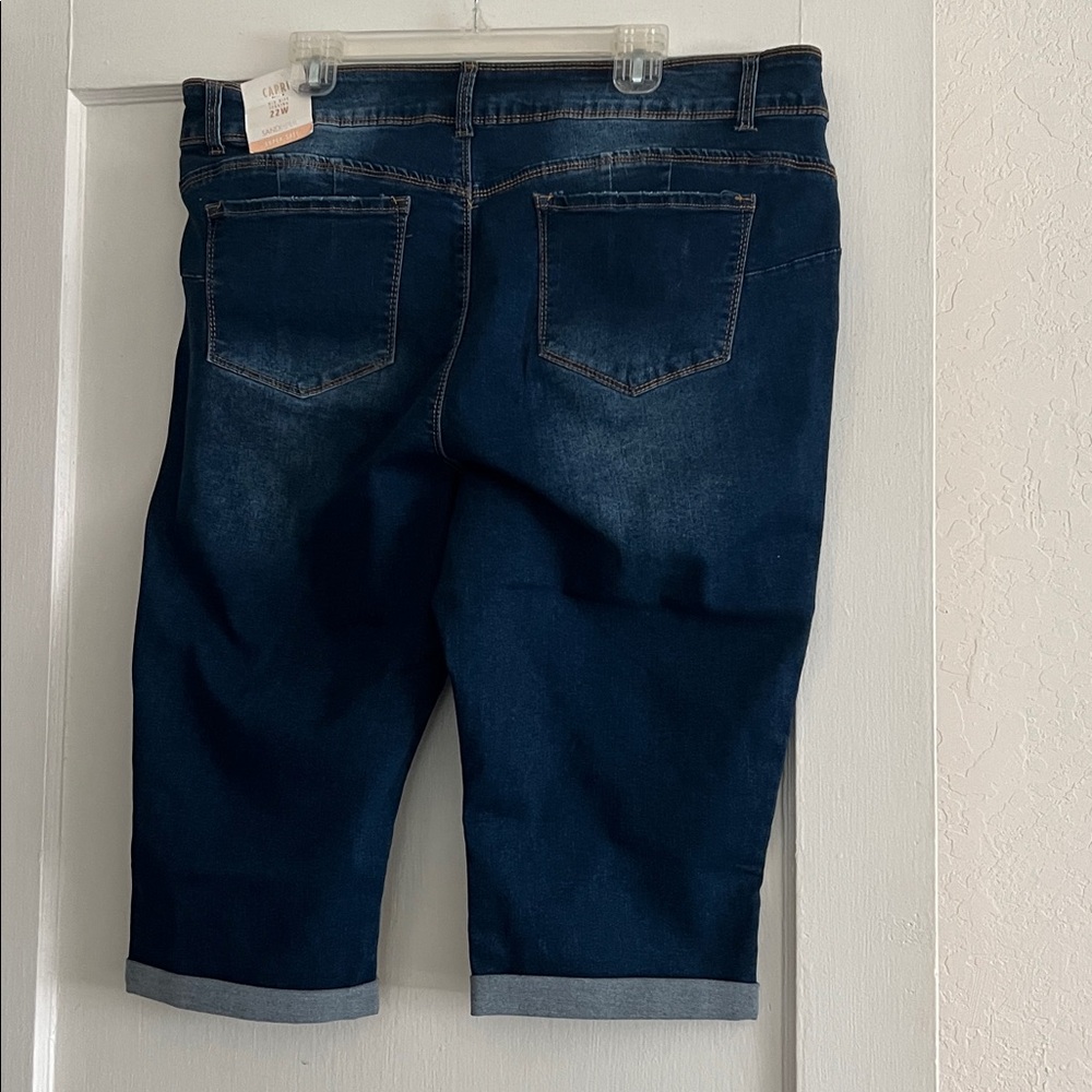 Sandpiper Dark Blue Denim Capri Size 22W - Picture 5 of 10